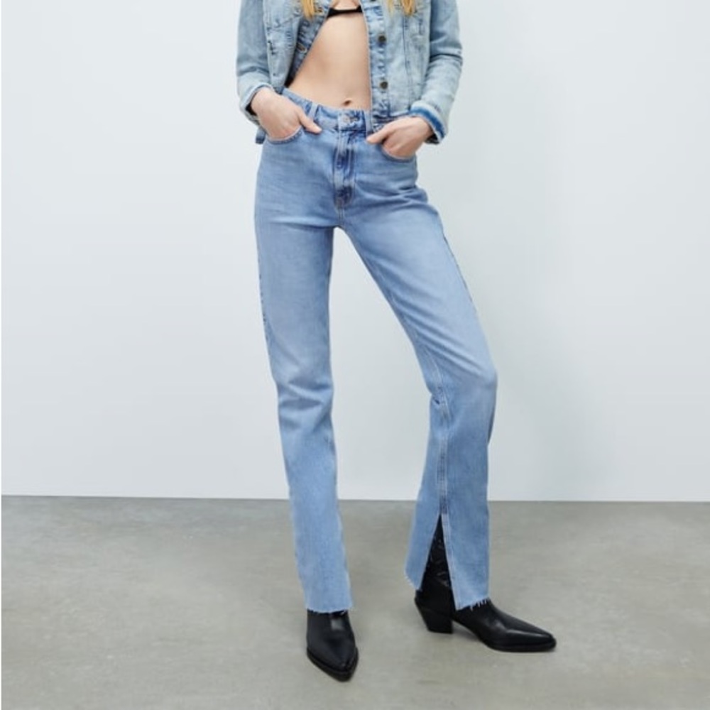 Zara High Rise Slim Flare Jeans